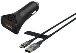 BlueBuilt Quick Charge Autolader 18W + Usb C Kabel 1,5m