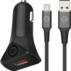 BlueBuilt Quick Charge Autolader 18W + Micro Usb Kabel 1,5m Nylon Zwart