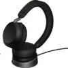 Jabra Evolve2 75 USB C Draadloze Office Headset Met Oplaadstandaard Zwart