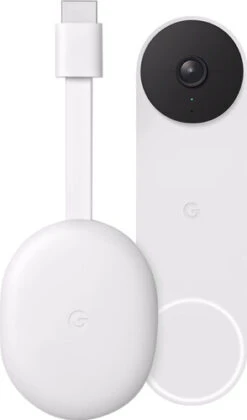 Google Chromecast 4K Met Google TV + Google Nest Doorbell