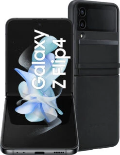 Samsung Galaxy Z Flip 4 512GB Grijs 5G + Back Cover Leer Zwart