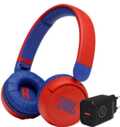 JBL JR310BT Rood + BlueBuilt Quick Charge Oplader Met Usb A Poort