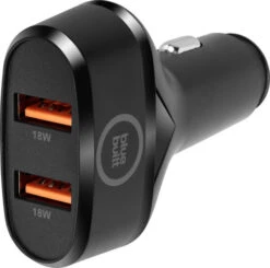 BlueBuilt Quick Charge Autolader Met 2 Usb A Poorten 18W Zwart