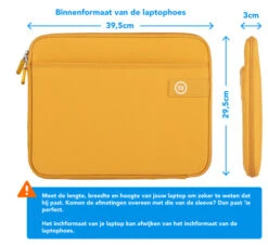 BlueBuilt 17 Inch Laptophoes Breedte 38,5 Cm - 39,5 Cm Geel -Aelta Winkel 1883837