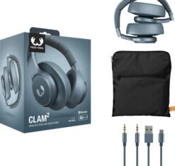 Fresh N Rebel Clam 2 ANC Blauw + BlueBuilt Quick Charge Oplader Met Usb A Poort 18W Zwart -Aelta Winkel 1933552