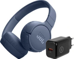 JBL Tune 670NC Blauw + BlueBuilt Quick Charge Oplader Met Us