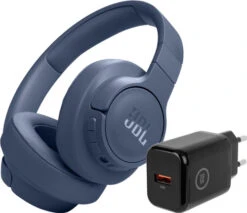 JBL Tune 770NC Blauw + BlueBuilt Quick Charge Oplader Met Usb A Poort 18W Zwart