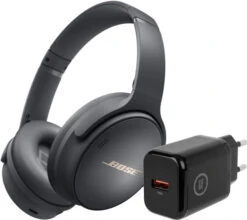 Bose QuietComfort 45 Limited Edition Grijs + BlueBuilt Quick Charge Oplader Met Usb A