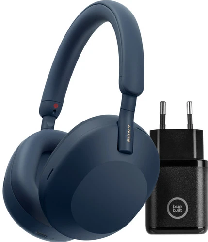 Sony WH-1000XM5 Blauw + BlueBuilt Quick Charge Oplader Met Usb A Poort 18W Zwart 1 Sony WH-1000XM5 Blauw + BlueBuilt Quick Charge Oplader Met Usb A Poort 18W Zwart