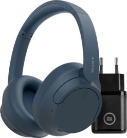 Sony WH-CH720N Blauw + BlueBuilt Quick Charge Oplader Met Usb A Poort 18W Zwart