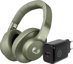 Fresh 'n Rebel Clam 2 ANC Groen + BlueBuilt Quick Charge Oplader Met Usb A Poort 18W Zwart