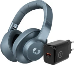 Fresh N Rebel Clam 2 ANC Blauw + BlueBuilt Quick Charge Oplader Met Usb A Poort 18W Zwart