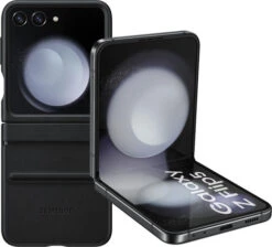 Samsung Galaxy Z Flip 5 512GB Zwart 5G + Samsung Back Cover Leer Zwart