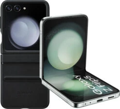 Samsung Galaxy Z Flip 5 512GB Mint 5G + Samsung Back Cover Leer Zwart