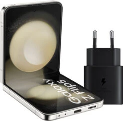 Samsung Galaxy Z Flip 5 512GB Creme 5G + Samsung Oplader 25 Watt Zwart