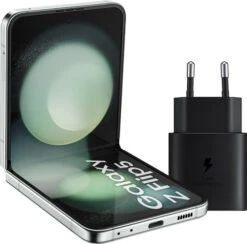 Samsung Galaxy Z Flip 5 512GB Mint 5G + Samsung Oplader 25 Watt Zwart