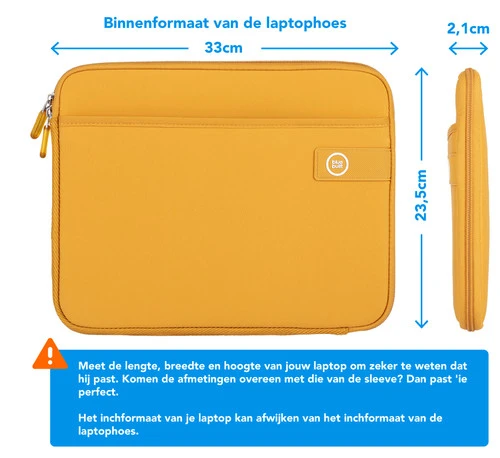 Bluebuilt Laptophoes Breedte 33 Cm 14 Inch M Geel 6 Bluebuilt Laptophoes Breedte 33 Cm 14 Inch M Geel - Afbeelding 6
