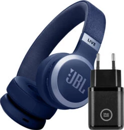 JBL Live 670NC Blauw + BlueBuilt Quick Charge Oplader Met Usb A Poort 18W Zwart