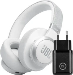 JBL Live 770NC Wit + BlueBuilt Quick Charge Oplader Met Usb A Poort 18W Zwart