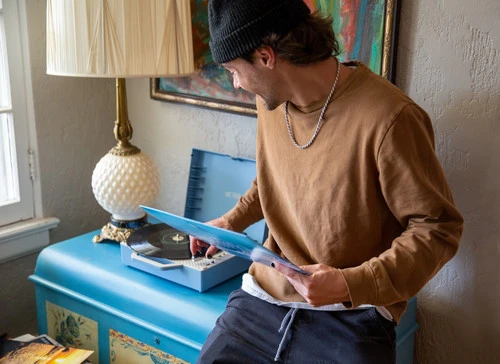 Victrola Re-spin Blauw 3 Victrola Re-spin Blauw - Afbeelding 3