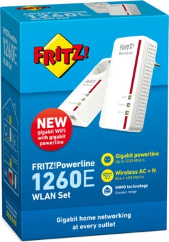 AVM FRITZ!Powerline 1260E WLAN Set International WiFi 1200 Mbps 3 Adapters -Aelta Winkel 927244